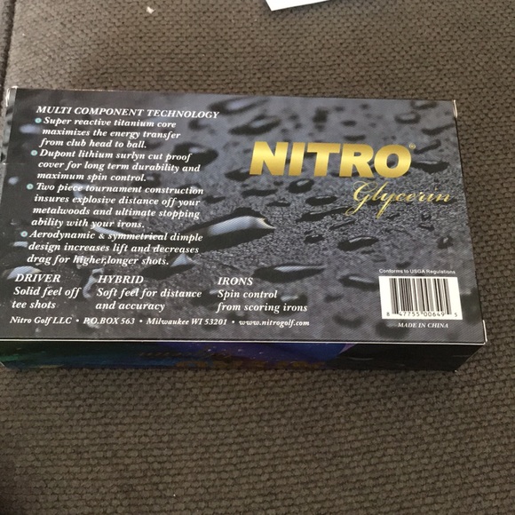 NEW NITRO GLYCERINE SOFT-FEEL MULTI-COLOR GOLF BALLS - ONE (1) BOX - 15 BALLS - Picture 2 of 2